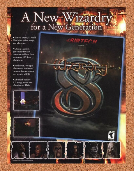 Wizardry 8 PC Original 2004 Ad Authentic Drecom RPG Video Game Promo Art