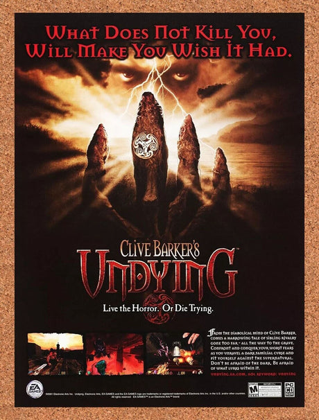 Clive Barkers Undying PC Original 2003 Ad Authentic EA Games Video Game Promo