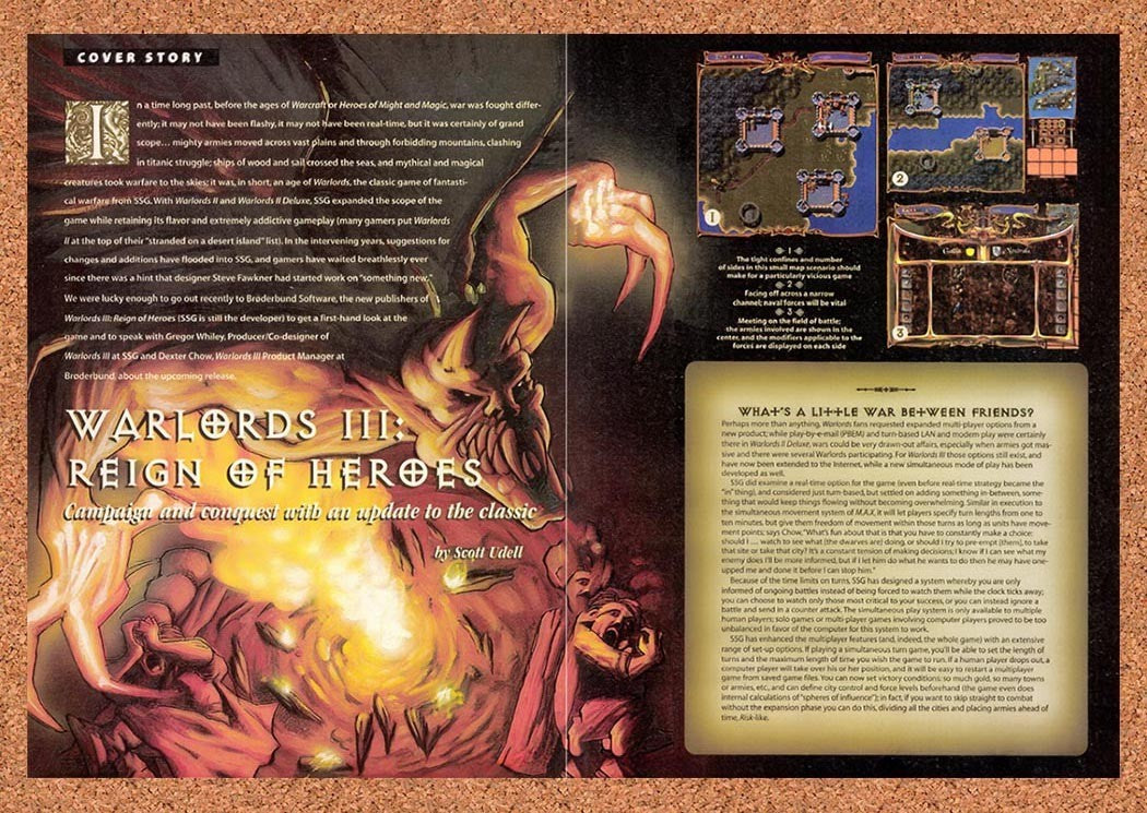 1997 Warlords III Reign Of Heroes PC Original Advertisement / Retro Promo vr1