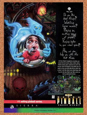 1996 3-D Ultra Pinball Creep Night PC Original Advertisement / Retro Promo v1