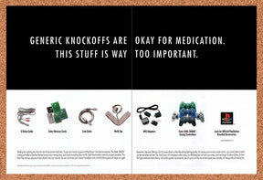 1999 PS1 Official Sony Branded Accessories Original Ad / Retro Wall v4