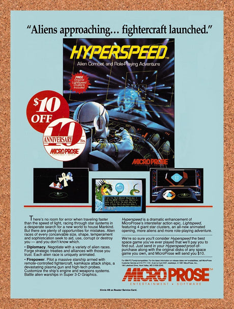 1992 Hyperspeed PC Original Advertisement / Retro Promo v1