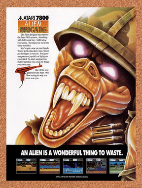 1990 Alien Brigade Atari 7800 Original Advertisement / Retro Promo v1