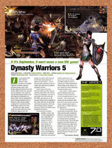 2005 Dynasty Warriors 5 Xbox Original Advertisement / Retro Promo vr1