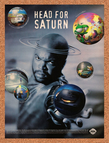 1995 Sega Saturn Head For Saturn Original Advertisement / Retro Wall Art v4