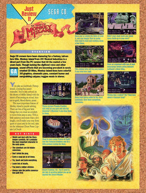 1993 Secret Of Monkey Island Sega CD Original Advertisement / Retro Wall Art v1