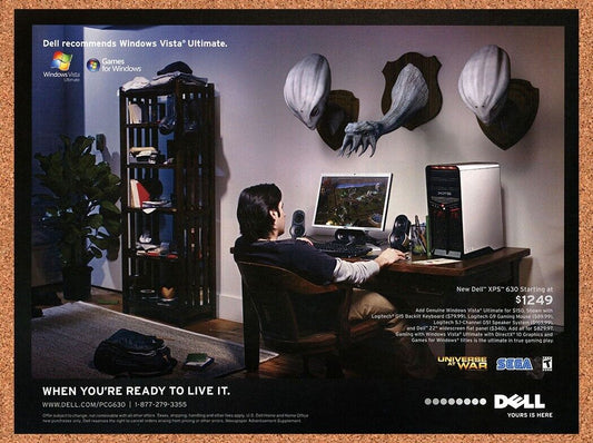 Universe At War PC Original 2007 Ad Authentic Dell Windows PC Video Game Promo