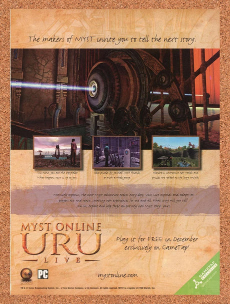 2007 Myst Online URU Live PC Original Advertisement / Retro Promo v1