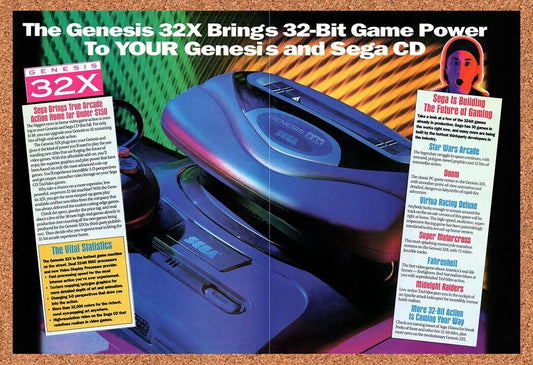 1993 Sega 32x Preview Original Advertisement / Retro Wall Art v3