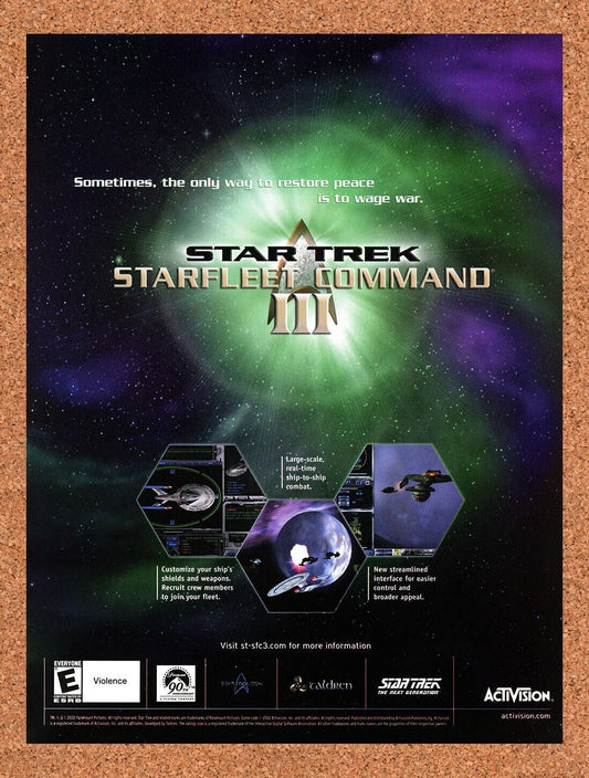 Star Trek Starfleet Command III PC  Original 2003 Ad Authentic Video Game Promo