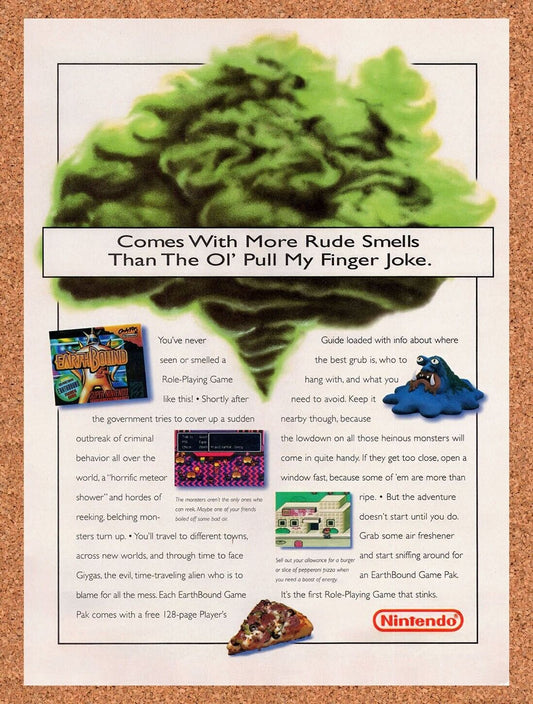 1994 Earthbound SNES Original Advertisement / Retro Wall Art v1