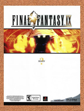 2000 Final Fantasy IX PS1 Black Mage Original Advertisement / Retro Promo v4