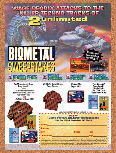 1993 Biometal Sweepstakes Original Advertisement / Retro Wall Art v3