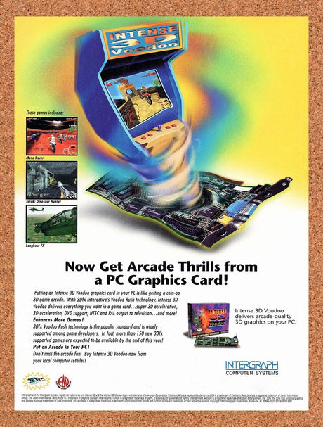 Voodoo 3D GPU Original 1997 Vintage Ad - Retro Tech Promo