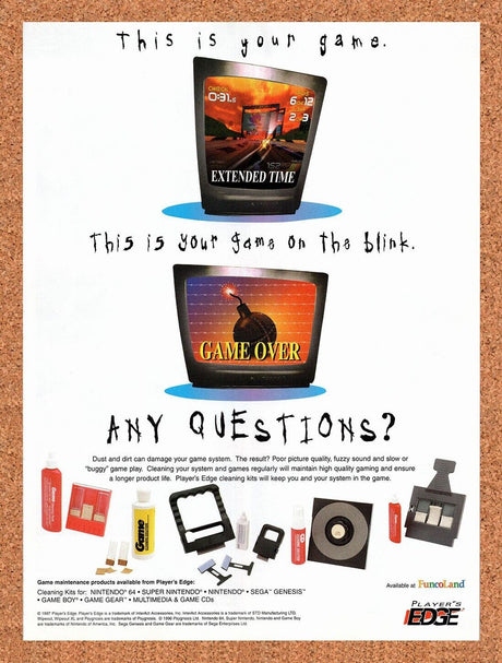 Player's Edge Video Game Cleaning Kits Original 2000 Vintage Ad