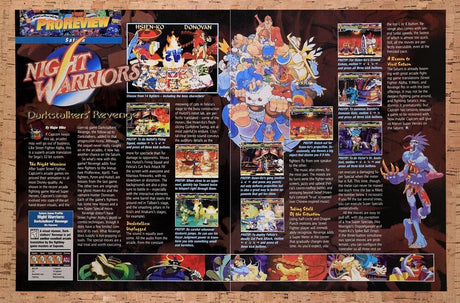 1996 Night Warriors Dark Stalkers Revenge Saturn Original Ad / Retro Wall Art v2