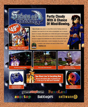 2000 Skies Of Arcadia FuncoLand Original Advertisement / Retro Promo v3