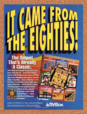 1995 Activision Classics Atari 2600 Action Pack 2 PC Original Ad / Wall Art v1