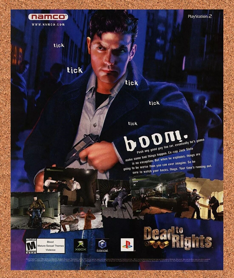 Dead To Rights PS2 Original 2006 Ad Authentic Namco Action Video Game Promo