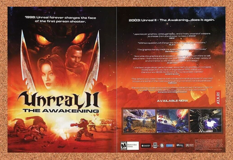 Unreal 2 PC II The Awakening Original 2005 Ad Authentic FPS Video Game Promo v2
