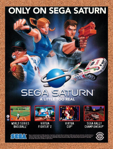 1996 Sega Saturn Games Original Advertisement / Retro Wall Art v10