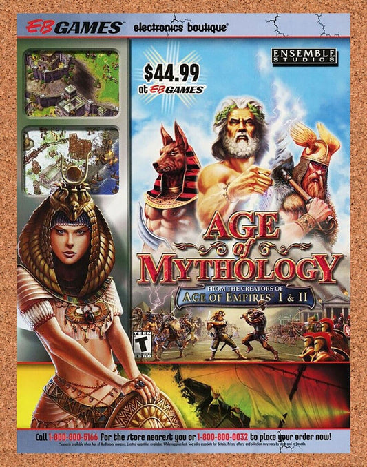 Age Of Mythology PC Original 2004 Ad Authentic EB Games Video Game Promo