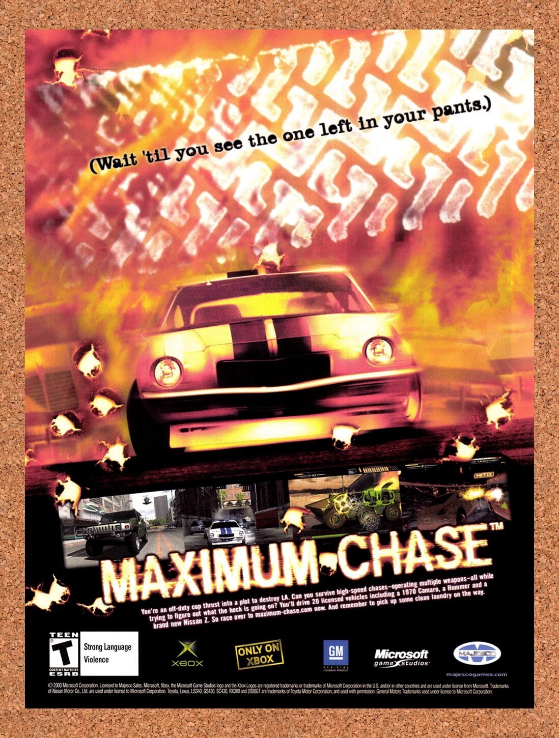 2003 Maximum Chase Xbox Original Advertisement / Retro Wall Art v1