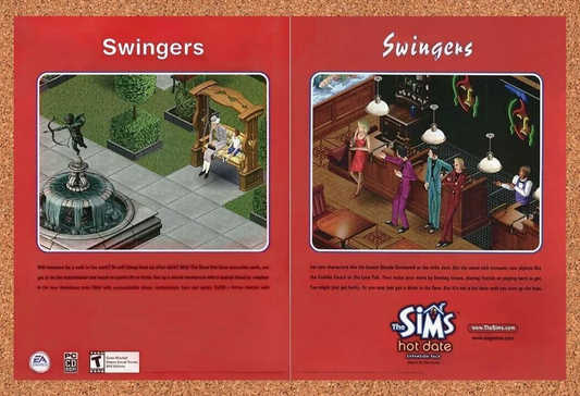 The Sims Hot Date Original 2002 Ad Authentic Funny Vulgar Video Game Promo v1