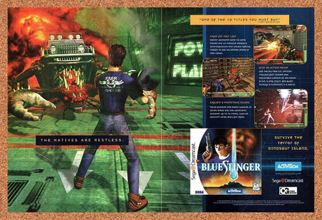 1999 Blue Stinger Dreamcast Original Advertisement / Retro Wall Art v1