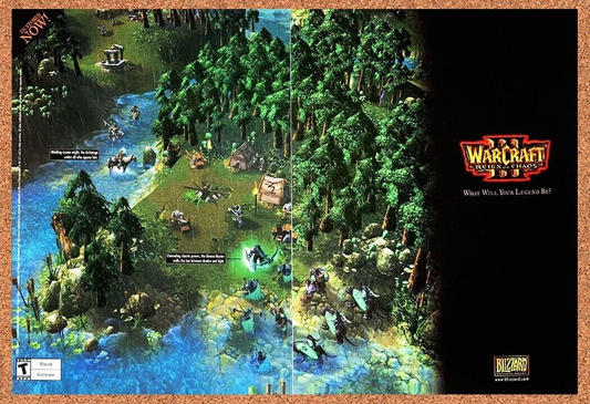 WarCraft 3 PC III Reign Of Chaos Original 2003 Ad Authentic Video Game Promo