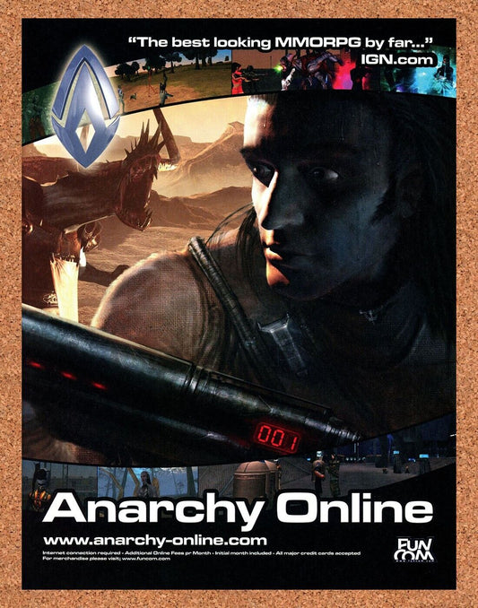 Anarchy Online PC Original 2000 Ad Authentic MMO RPG Video Game Promo