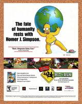 Simpsons Hit And Run PS2 Original 2003 Ad Authentic Funny Video Game Art Promo