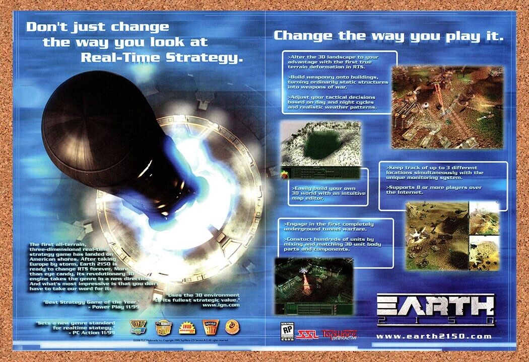 Earth 2150 PC Original 2002 Ad Print Authentic RTS Video Game Promo