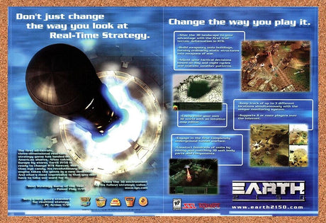 Earth 2150 PC Original 2002 Ad Print Authentic RTS Video Game Promo