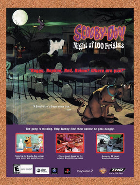 2002 Scooby-Doo Night Of 100 Frights PS2 Original Advertisement / Retro Promo v1