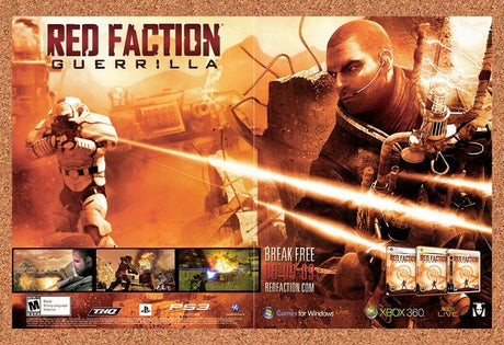 2009 Red Faction Guerrilla Xbox 360 Original Advertisement / Retro Wall Art v1