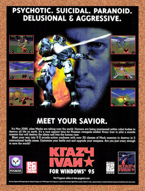 1996 Krazy Ivan PC Original Advertisement / Retro Promo v1
