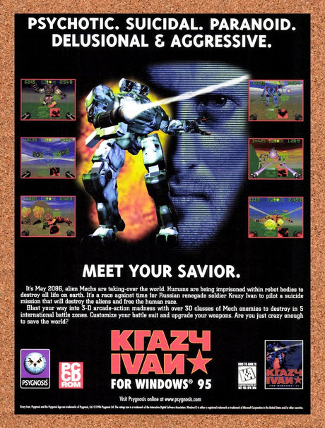 1996 Krazy Ivan PC Original Advertisement / Retro Promo v1