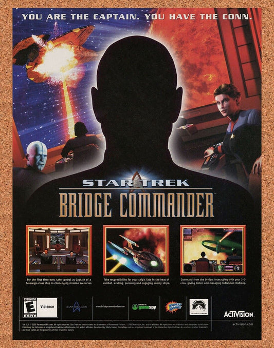 Star Trek Bridge Commander PC Original 2003 Ad Authentic Video Game Promo