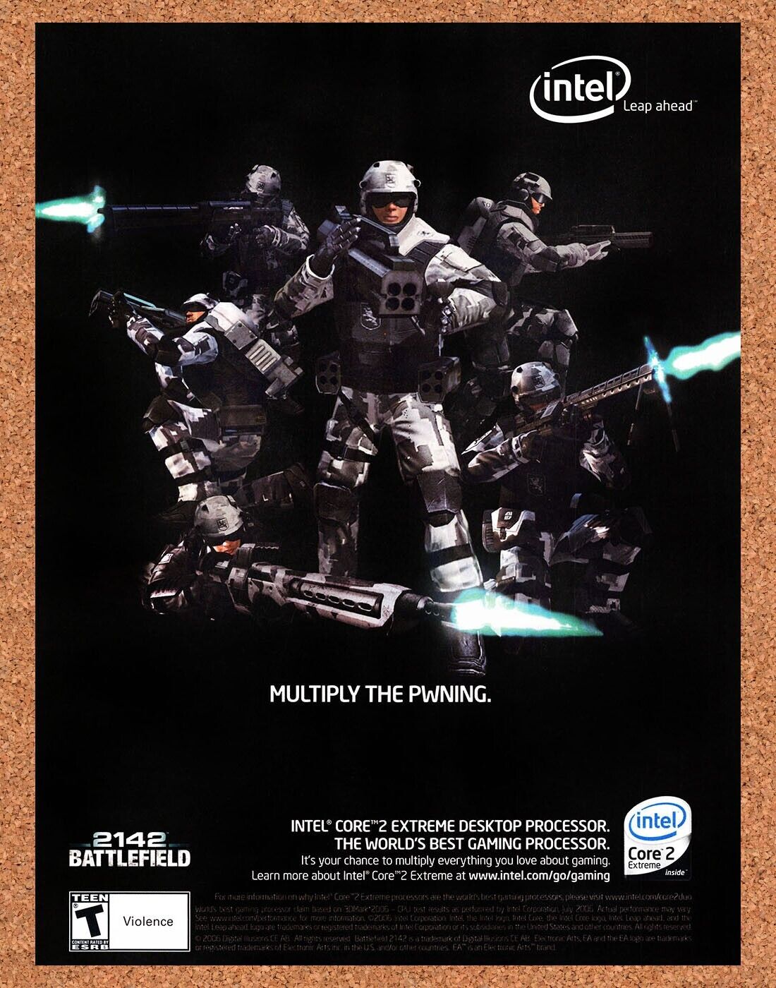 Battlefield 2142 PC Original 2006 Vintage Ad - Intel Core 2 Video Game Art Promo