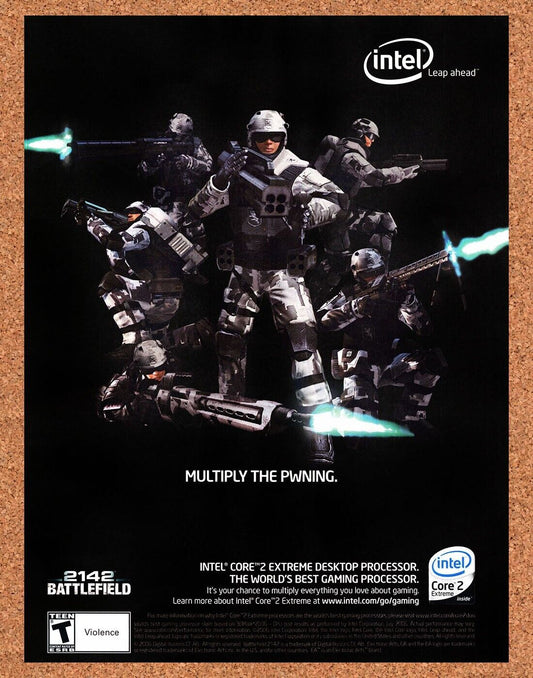 Battlefield 2142 PC Original 2006 Vintage Ad - Intel Core 2 Video Game Art Promo