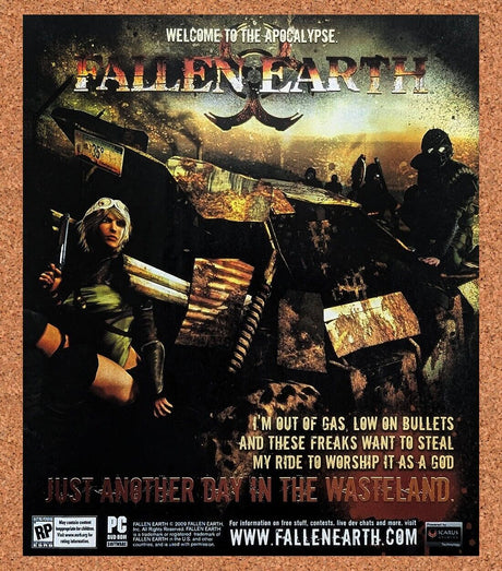 Fallen Earth PC Original 2009 Ad Authentic Scifi MMORPG Video Game Promo