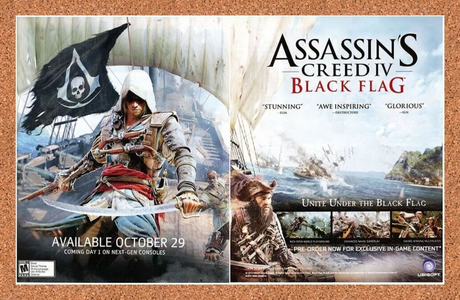 Assassin's Creed 4 Black Flag IV PS4 Original 2014 Ad Authentic Video Game Promo