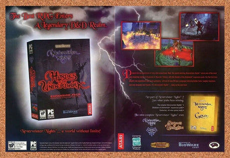 Neverwinter Nights PC Hordes Of The Underdark Original 2005 Ad Authentic Promo