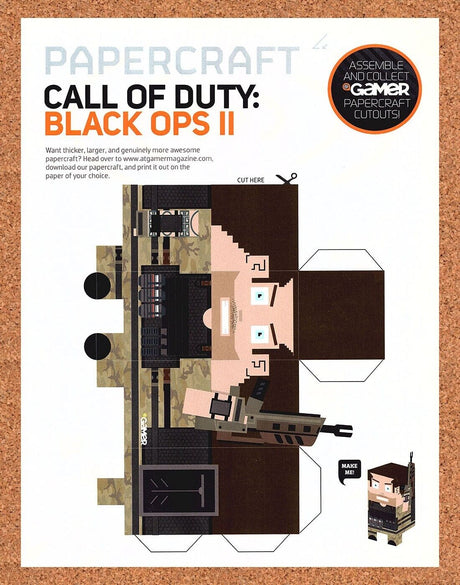 Call Of Duty Black Ops II PaperCraft Original 2012 Ad Authentic Video Game Promo
