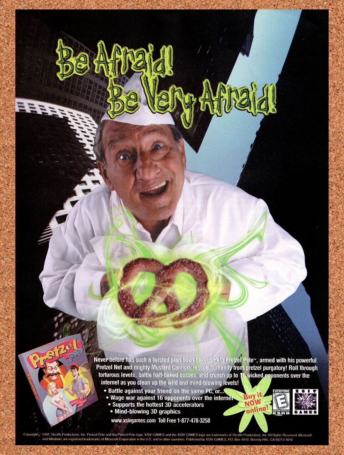 1998 Pretzel Pete PC Original Advertisement / Retro Wall Art v1