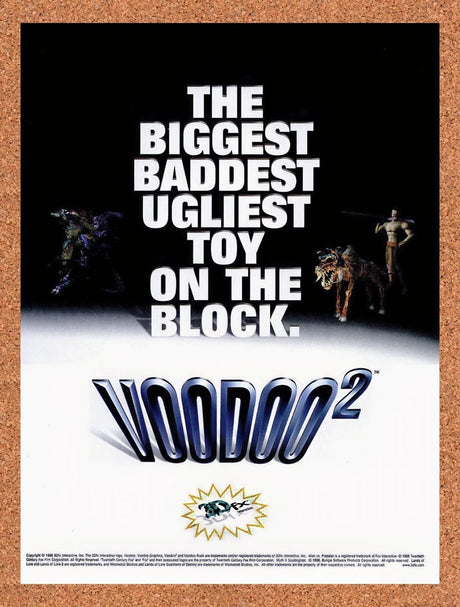1998 Voodoo 2 3dfx Original Advertisement / Retro Promo v2