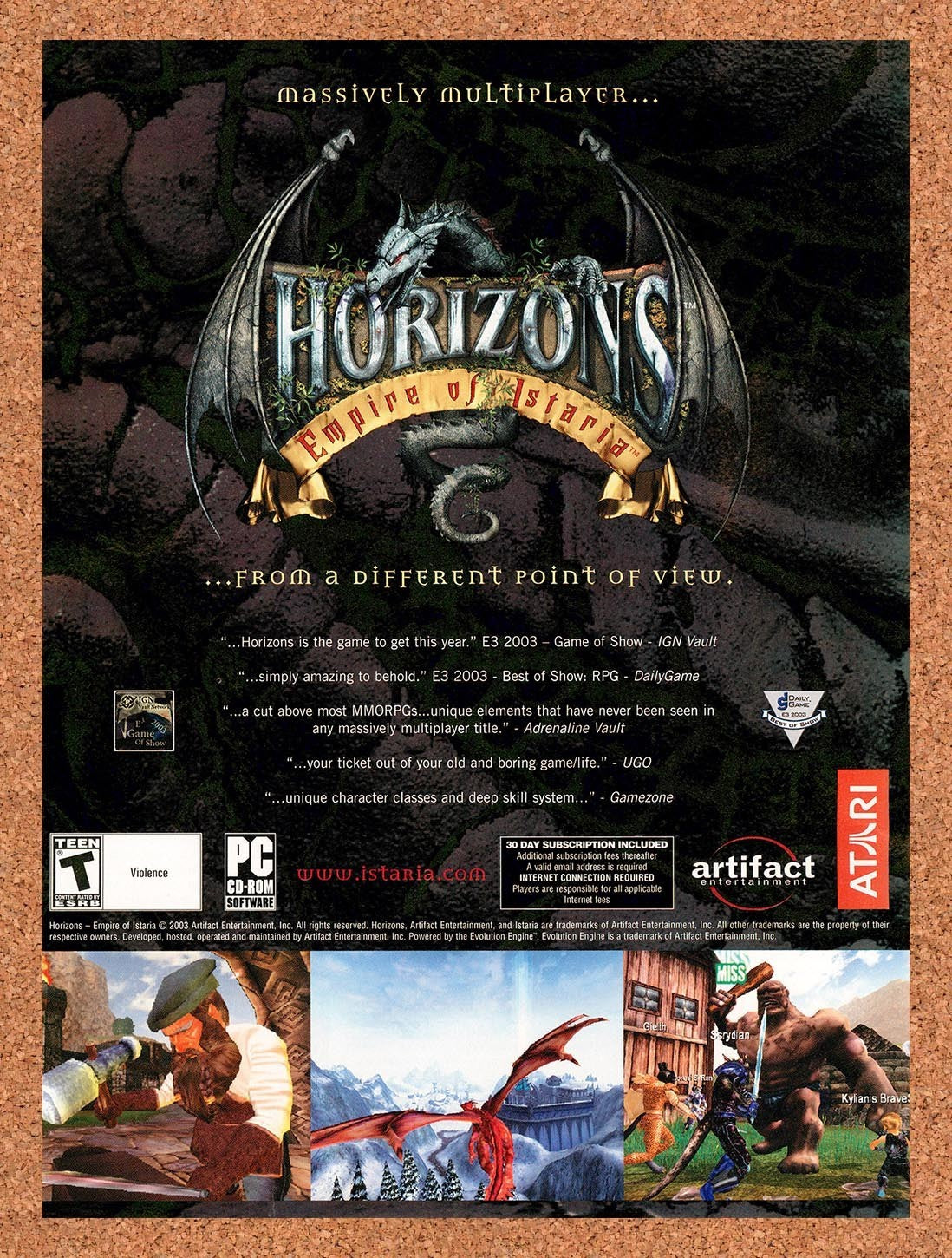 2004 Horizons Empire Of Istaria PC Original Advertisement / Retro Promo v3