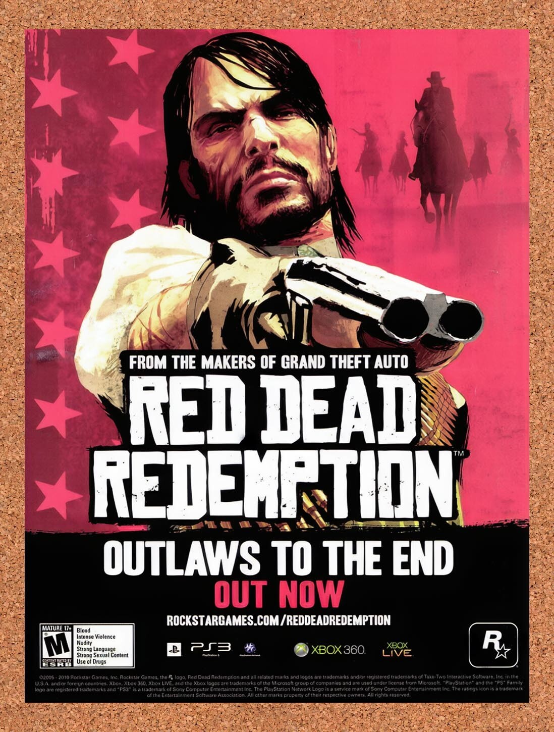 2010 Red Dead Redemption Xbox 360 Original Advertisement / Retro Wall Art v2