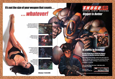 1998 Shogo Mobile Armor Division PC Original Advertisement / Retro Wall Art v2